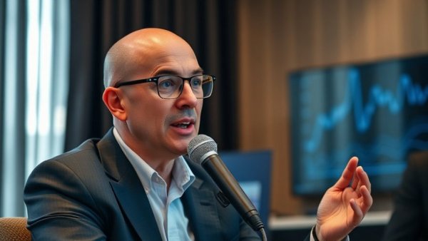 Speaker discussing Google Gemini Ads Strategy at an event.