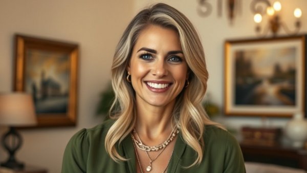 Smiling woman indoors, related to customer confusion in MedSpa sales.