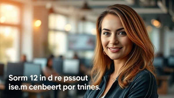 Confident woman discussing smart membership programs in office setting.