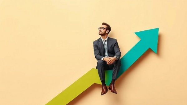 Visibility Compounding in Brand-Led SEO concept with a thoughtful person on arrows