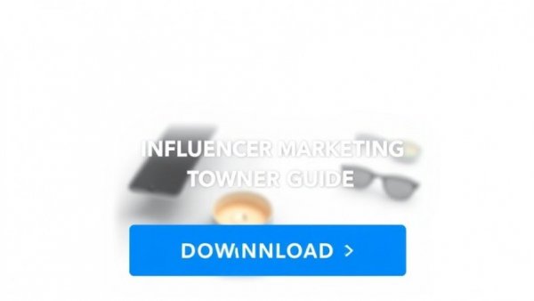 Button for influencer marketing guide download on content creation journey.