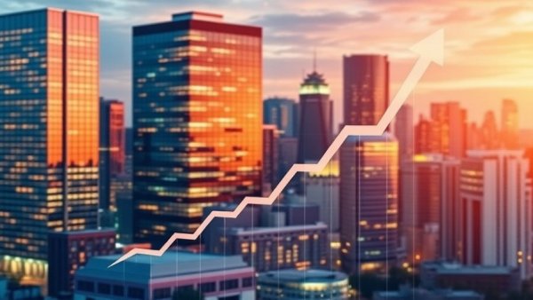 Conceptual image of Walmart's $1 trillion market cap success visualized through a vibrant cityscape.