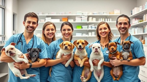 Veterinary technicians with pets at a clinic, Arizona SB 1144.
