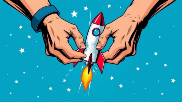 Retro pop art rocket breaking illustration for 'Why SaaS Companies Keep Dying Off'