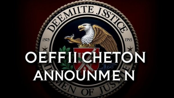 Department of Justice seal with press release, threats against public officials