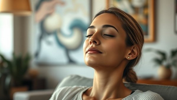 Relaxed woman indoors, serene atmosphere, Membership Revenue for MedSpas.