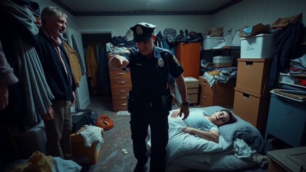 Police use of force in a cluttered room during a tense situation