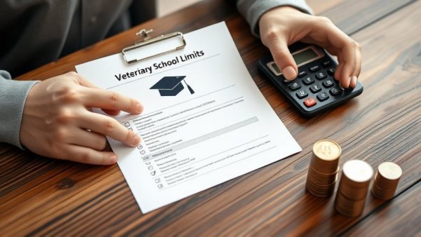 Calculating school loan limits with document and calculator.