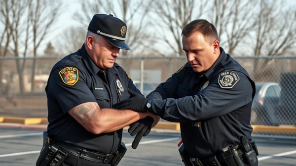 Modern Force Tactics demonstration by officers in a parking lot for safer policing.