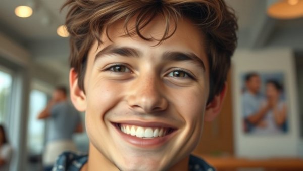 Smiling young man representing success in financial advice.