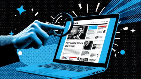 Collage of hands with laptop news article, Bing AI citation tracking.