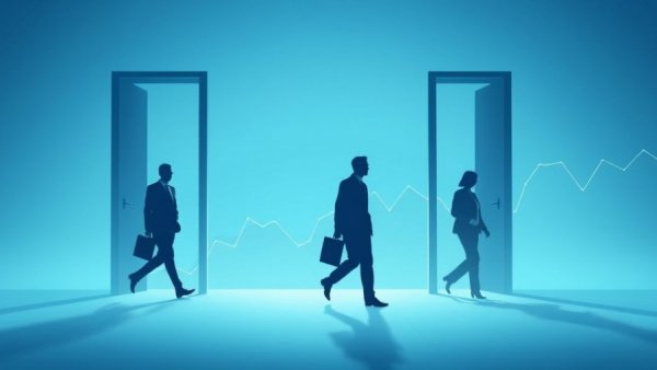 Illustration of CEO turnover trends with figures and graph.