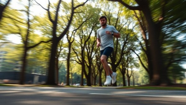 Blurry person running in park, police use of force incidents scene.