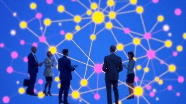 Business networking concept with enterprise SEO elements and models.