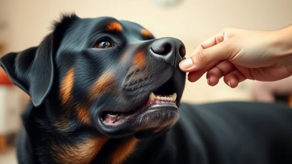 Dog being fed by hand, FDA-EUA treatment context.