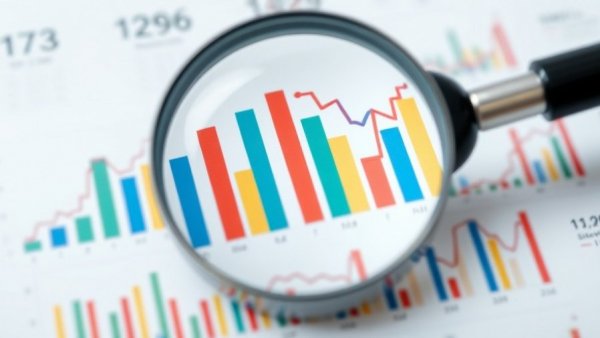 Analyzing colorful charts with magnifying glass - Google Discover Update