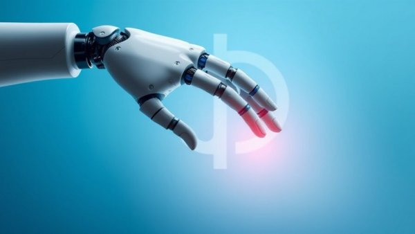 Futuristic robotic hand and human hand reaching out, symbolizing AI chatbots in mental health support.