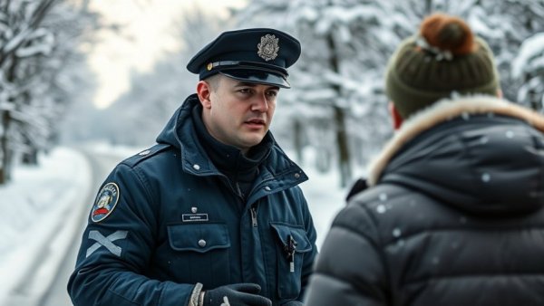 Police officer safety in winter roadside interaction.