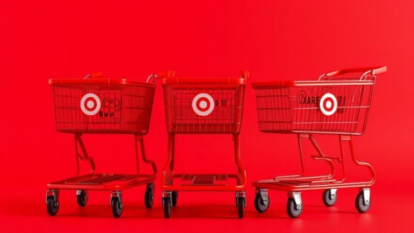 Target's red shopping carts, bold colors highlight revamp plan.