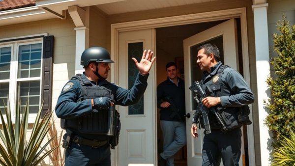 Police officer safety emphasized in intense residential scenario.