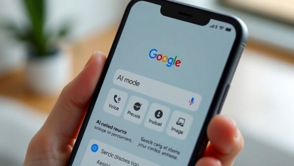Smartphone screen with Google AI mode for multimodal LLMs audio and video indexing.
