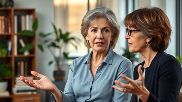 Middle-aged woman discussing experiential loyalty programs in a medspa setting.