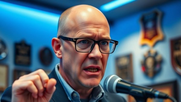 Man discussing Iran’s Sleeper Cells Active on US Soil, podcast setting.