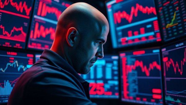 Person analyzing financial data on multiple screens, private credit market risks.