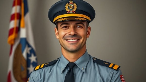 Law enforcement officer portrait, noncitizen hiring focus.