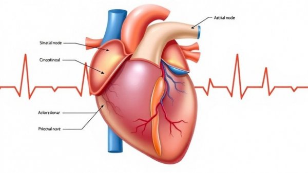 Heart's electrical system diagram illustrating diagnosis and treatment of arrhythmias.