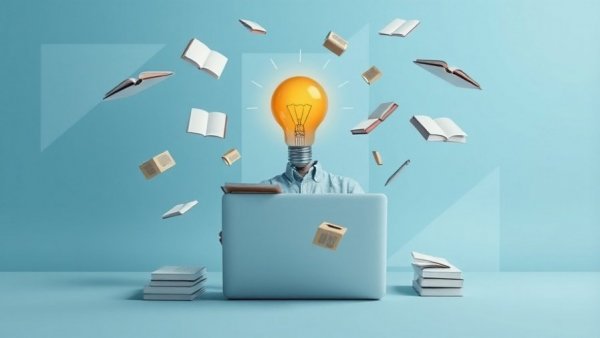 Person with lightbulb head, symbolizing creativity in Answer Engine Optimization for MedSpas.