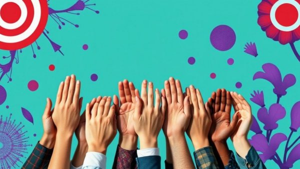 Diverse hands symbolizing teamwork, hybrid PPC model for MedSpas.