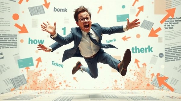 Surreal businessman creatively escaping digital frame, concept art.