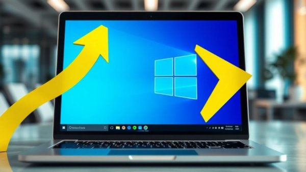 Transform Windows PC to Chromebook theme with laptop and arrows.