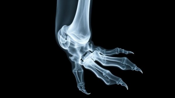 Veterinary problem-solving skills through animal leg x-ray scan.