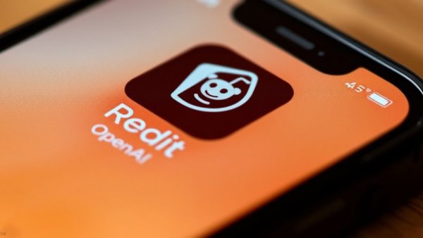 Reddit and OpenAI icons on smartphone screen, ChatGPT Reddit citations.