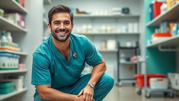 Veterinarian in clinic setting, related to BOAS Laser Surgery