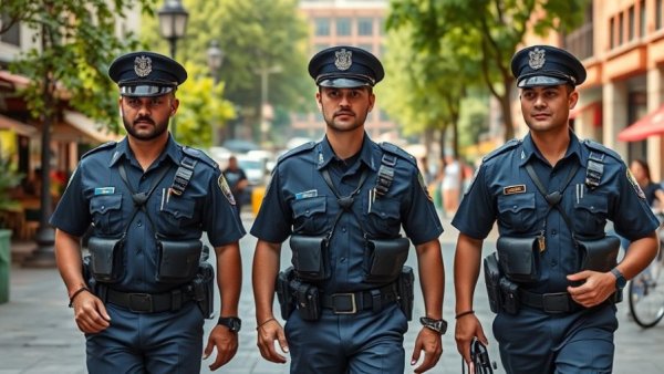 Police officers walking, representing great generational shift in law enforcement.