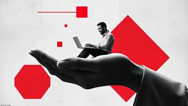 Surreal digital art of AI content in search engines context.