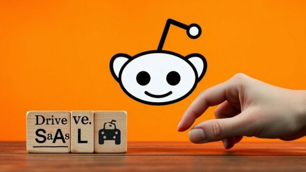 Boost AI Visibility with Reddit: logo and sales blocks on orange.