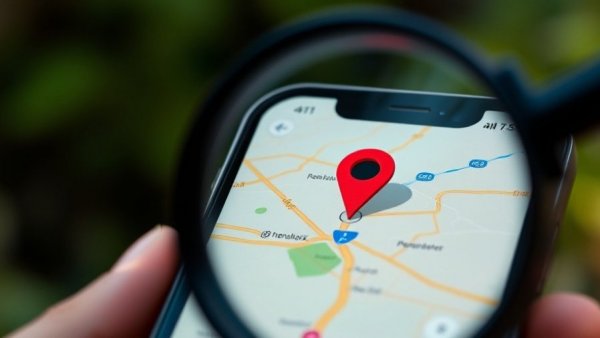Close-up of digital map on phone with location pin icon.