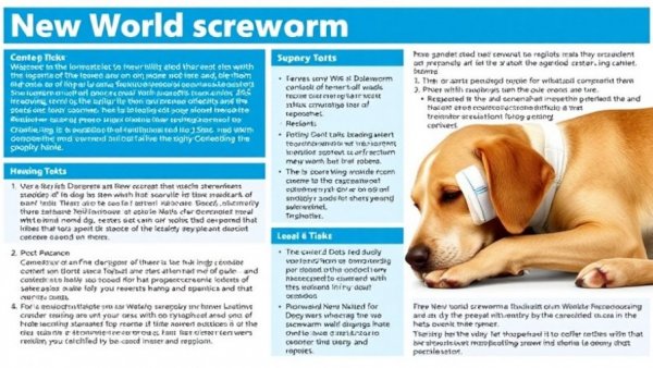 Informative flyer on New World Screwworm risks for pet owners.