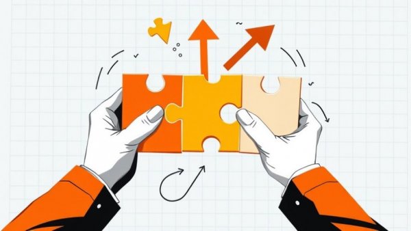 Collaborative AI Search Strategy concept illustration with puzzle pieces and checkmark.
