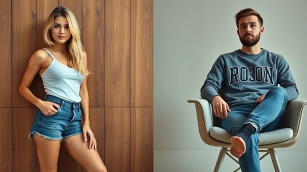 Nostalgia contrast with stylish individuals