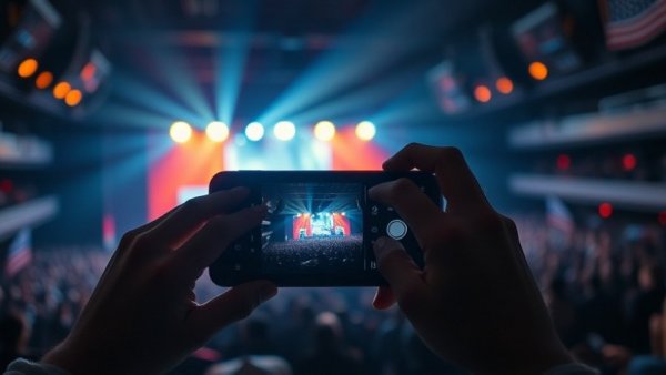 Community event captured on smartphone during live concert.