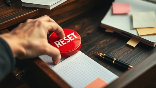 Hand reaching for reset button in office drawer, symbolizing policing strategies change.