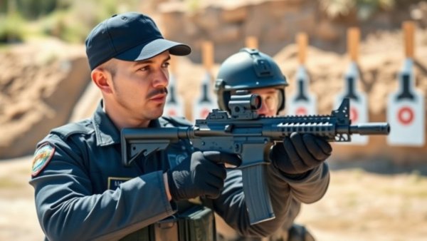 Police training session on firearms, emphasizing modern policing strategies.