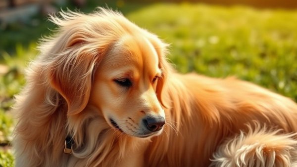 Chronic Otitis Externa in Pets: Dog scratching ear in a garden.