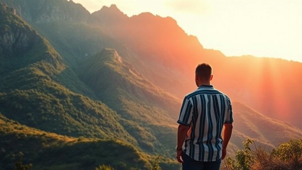 Empowering presence in lush mountains, symbolic of climate action.