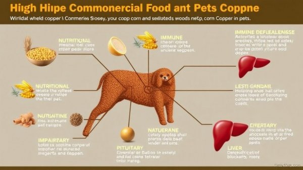 Illustration of copper imbalance's impact on pet health, showing dietary causes.